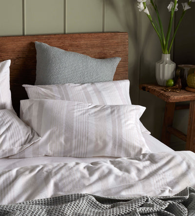 Natural Harry Stripe Brushed 100% Cotton Bed Linen