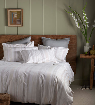 Natural Harry Stripe Brushed 100% Cotton Bed Linen