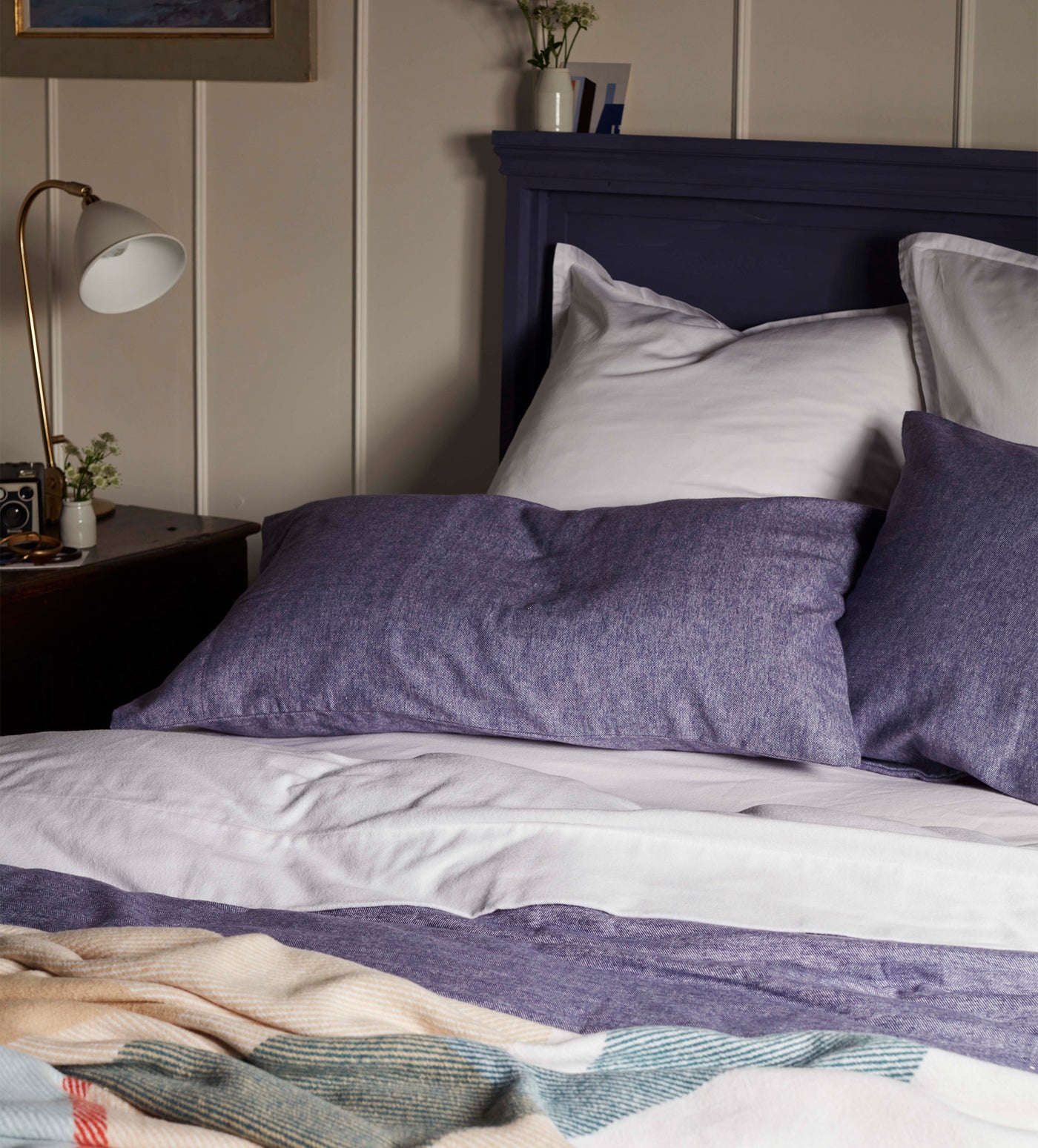 Navy Henry Brushed 100% Organic Cotton Bed Linen