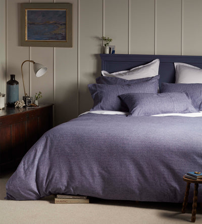 Navy Henry Brushed 100% Organic Cotton Bed Linen