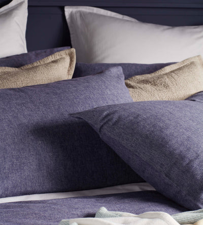 Navy Henry Brushed 100% Organic Cotton Pillowcase