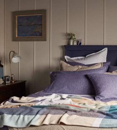 Navy Henry Brushed 100% Organic Cotton Bed Linen