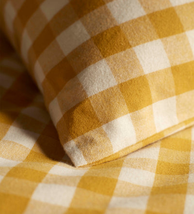 Saffron Gilbert Gingham Brushed 100% Organic Cotton Bed Linen