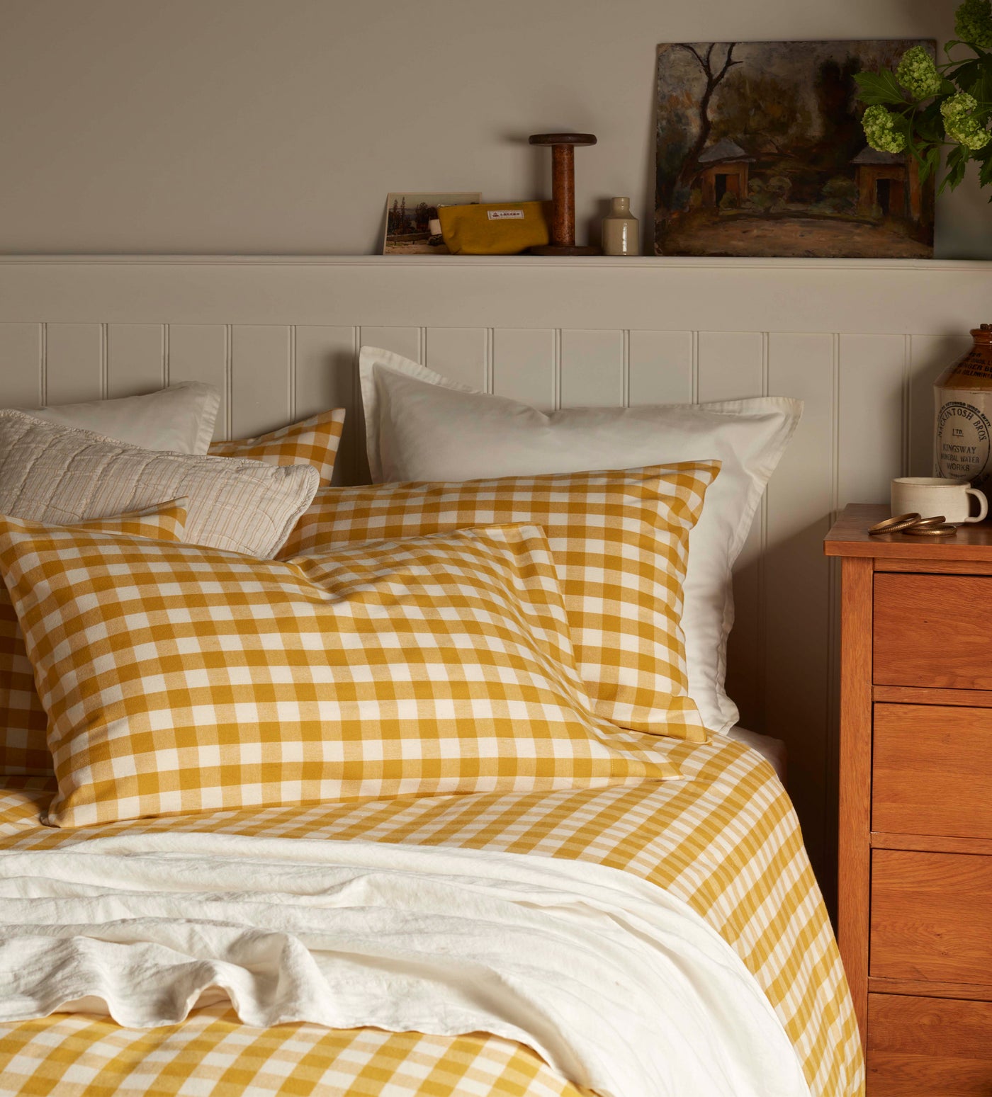 Saffron Gilbert Gingham Brushed 100% Organic Cotton Bed Linen