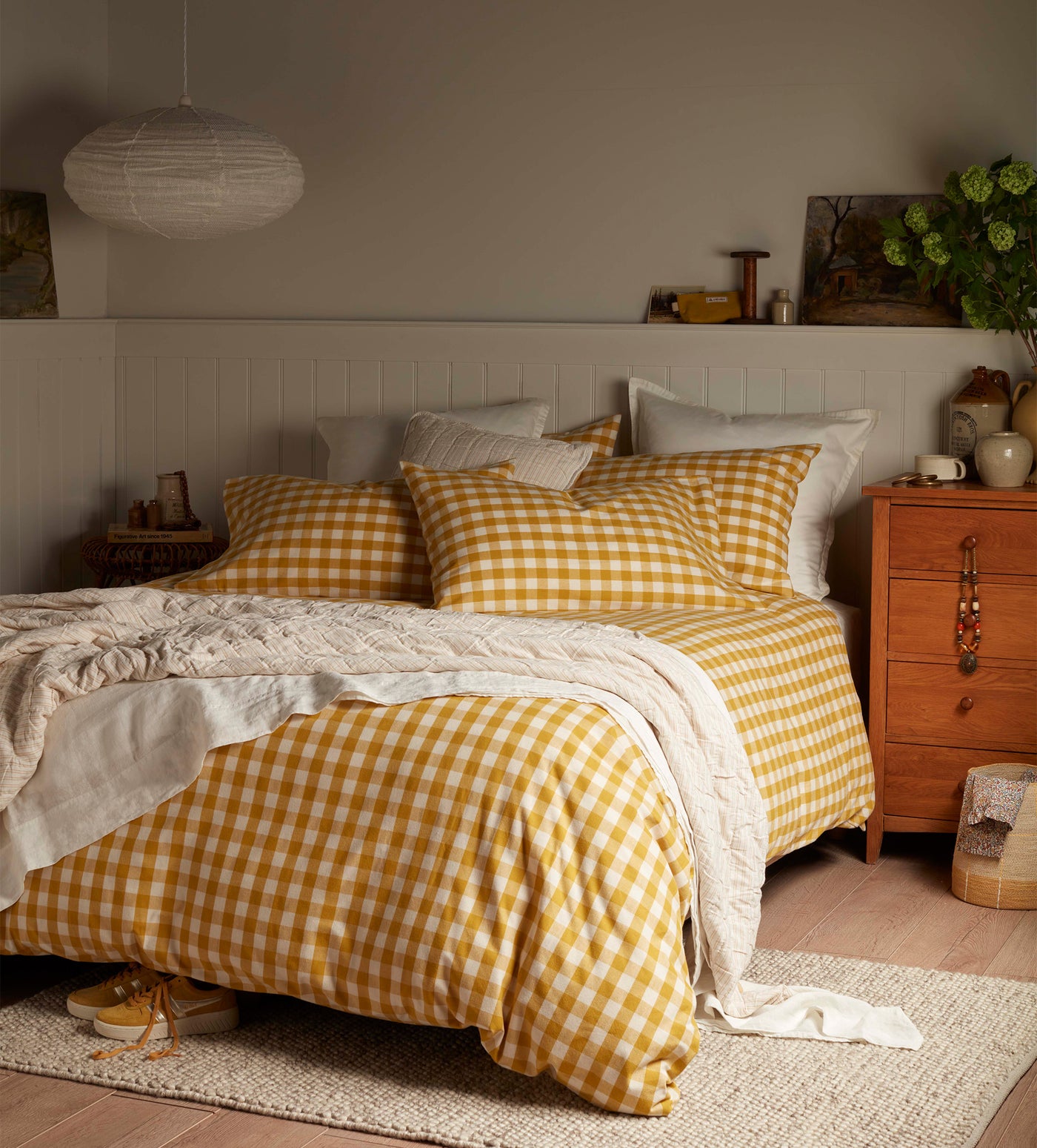 Saffron Gilbert Gingham Brushed 100% Organic Cotton Bed Linen