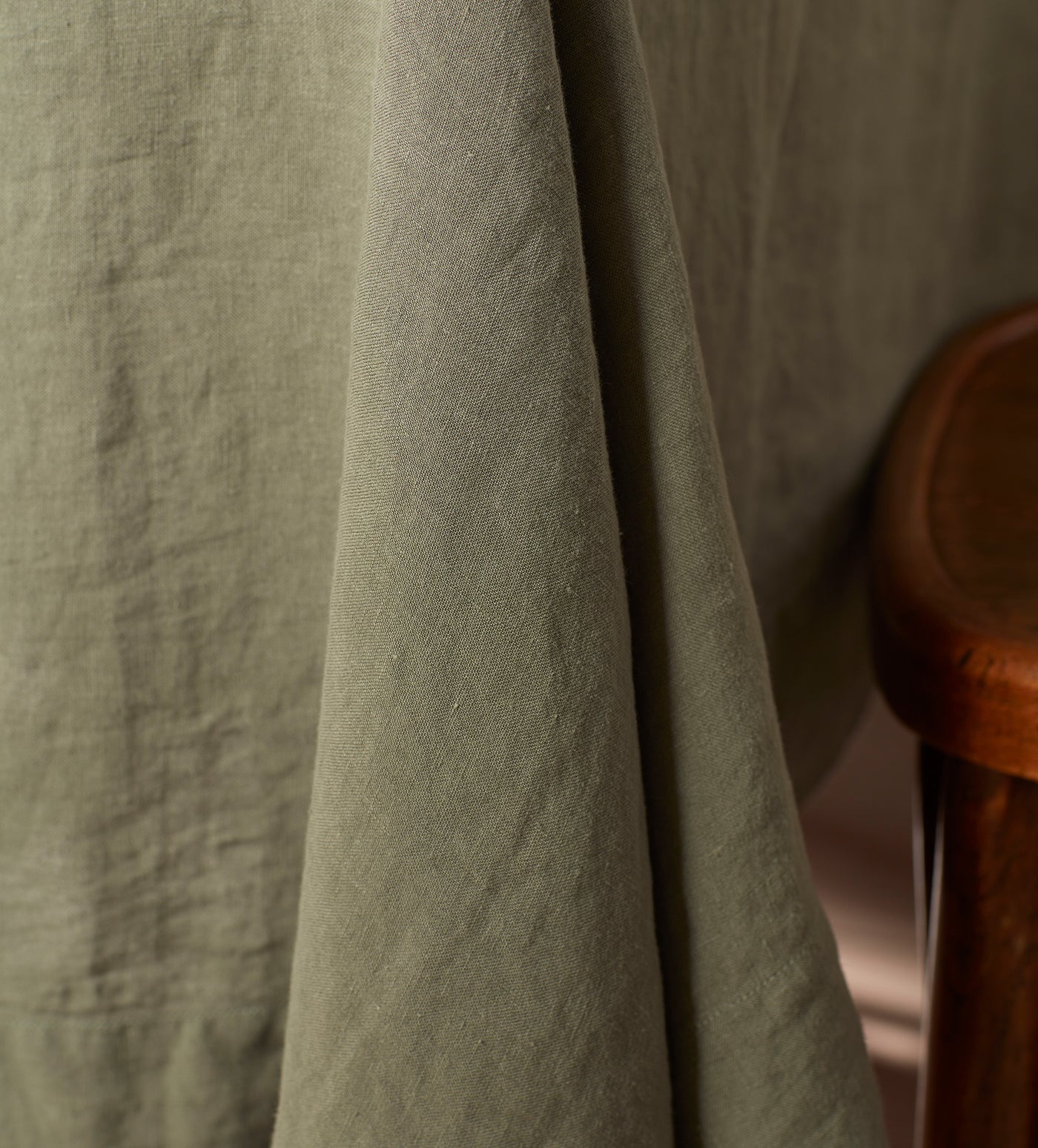 Olive Green 100% Linen Tablecloth