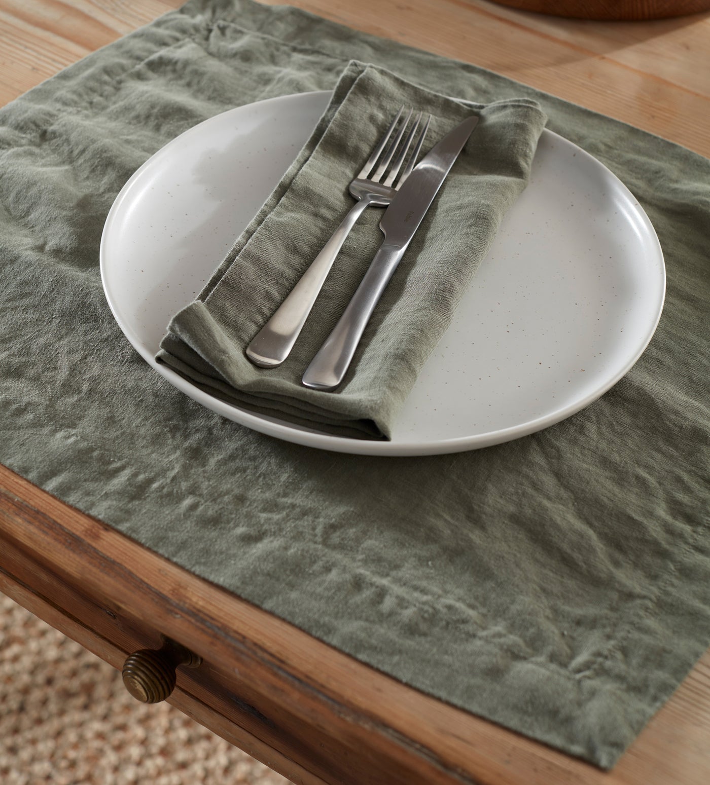 Olive Green 100% Linen Placemats