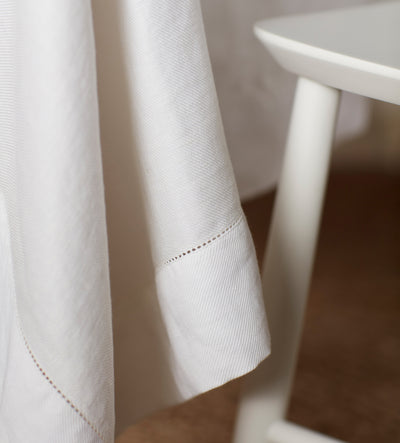 Off White Twill Cotton Linen Tablecloth