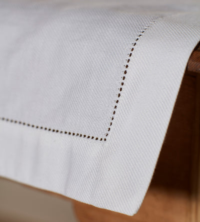 Off White Twill Cotton Linen Table Runner