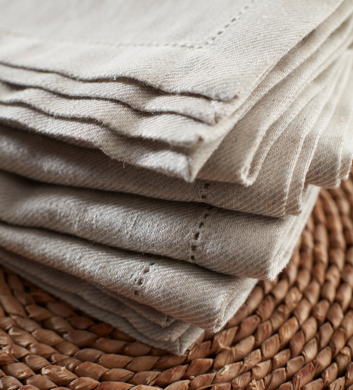 Natural Cotton Linen Napkins - Set of 4