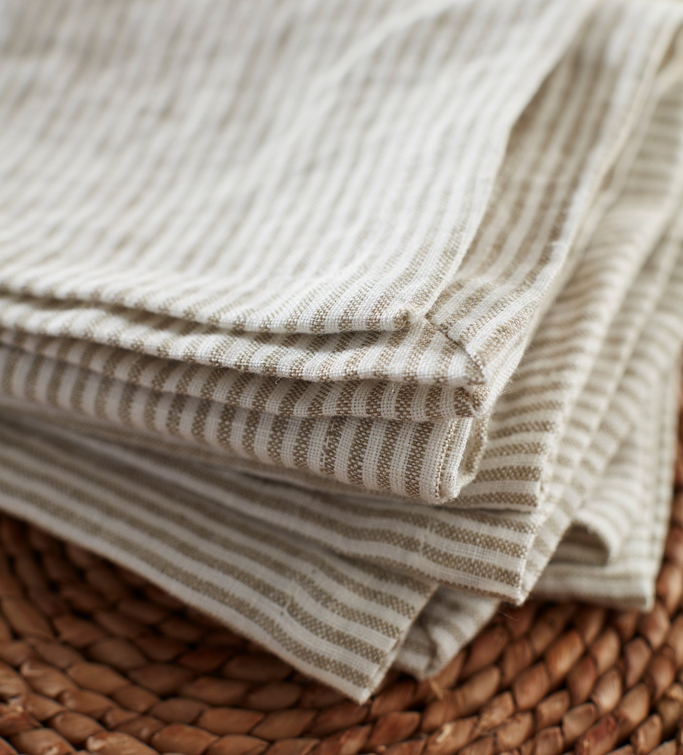 Natural Sid Stripe 100% Linen Napkins