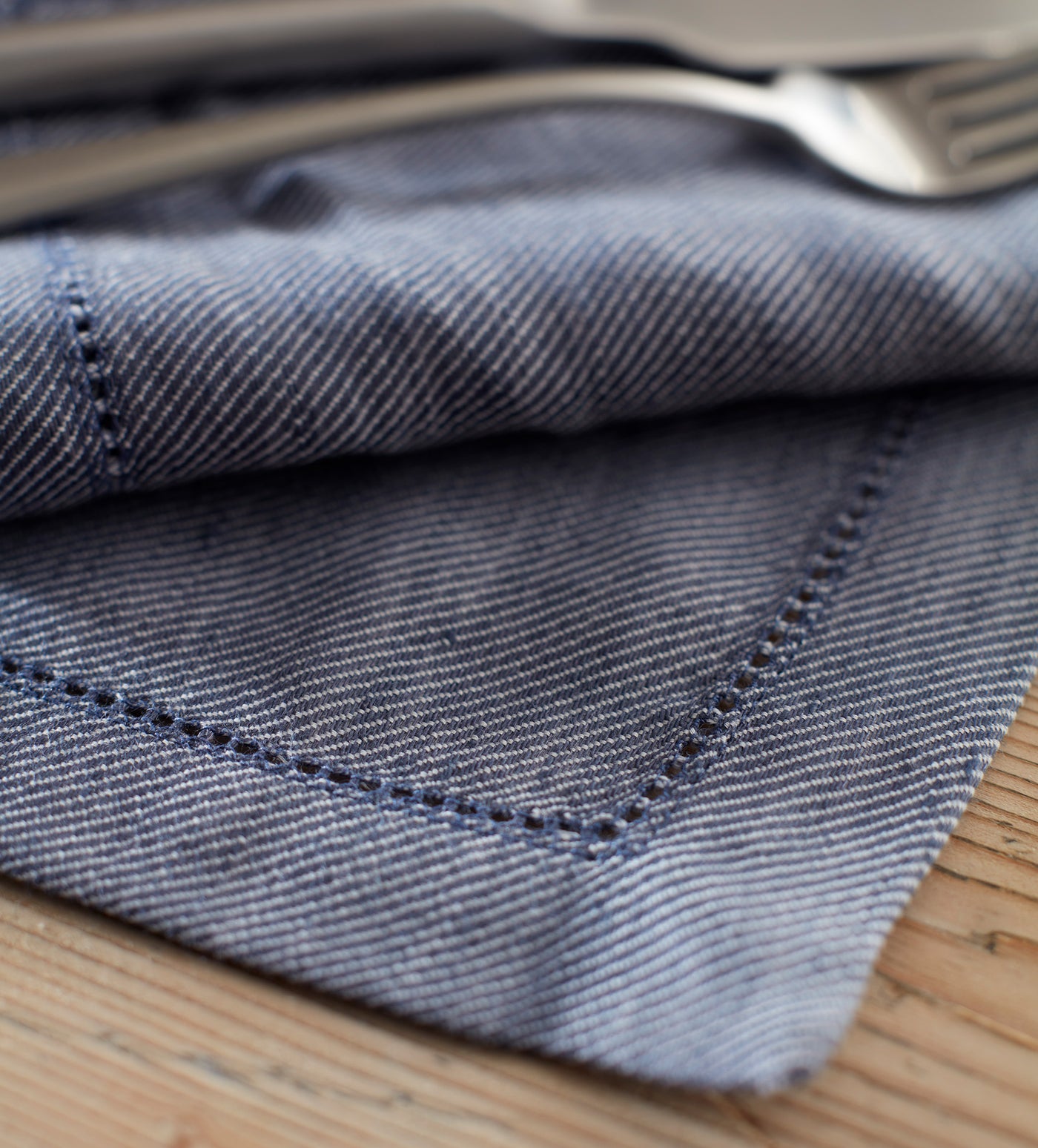 French Blue Cotton Linen Twill Placemats