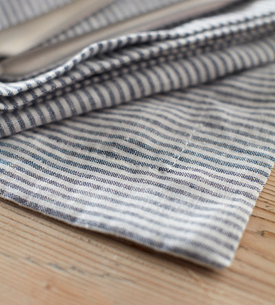 French Blue Sid Stripe 100% Linen Placemats