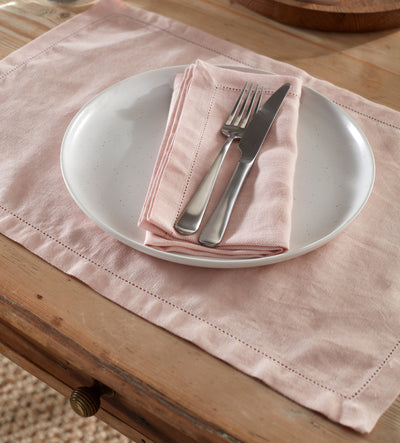 Blush Pink Cotton Linen Napkins - Set of 4