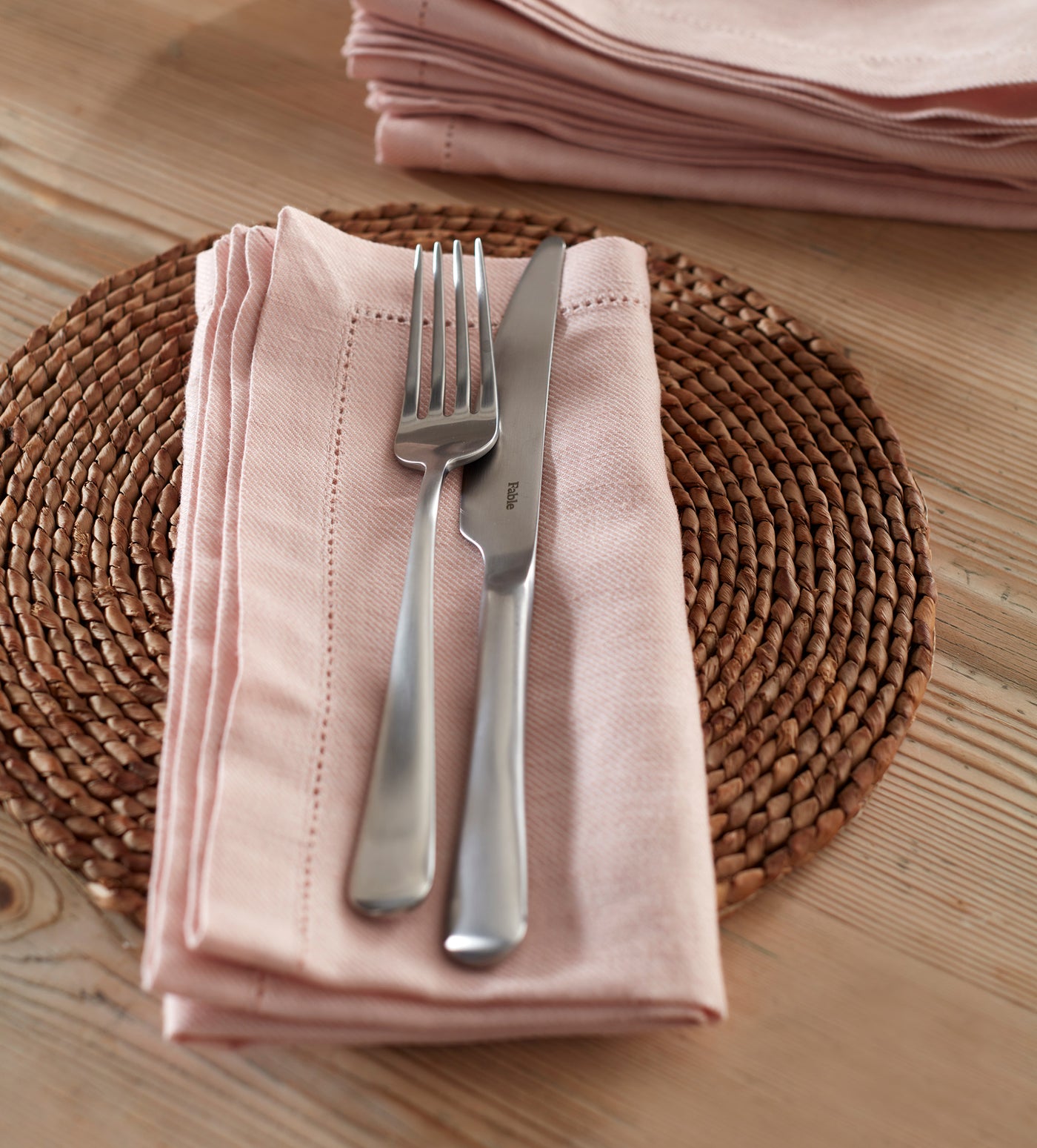 Blush Pink Cotton Linen Napkins - Set of 4