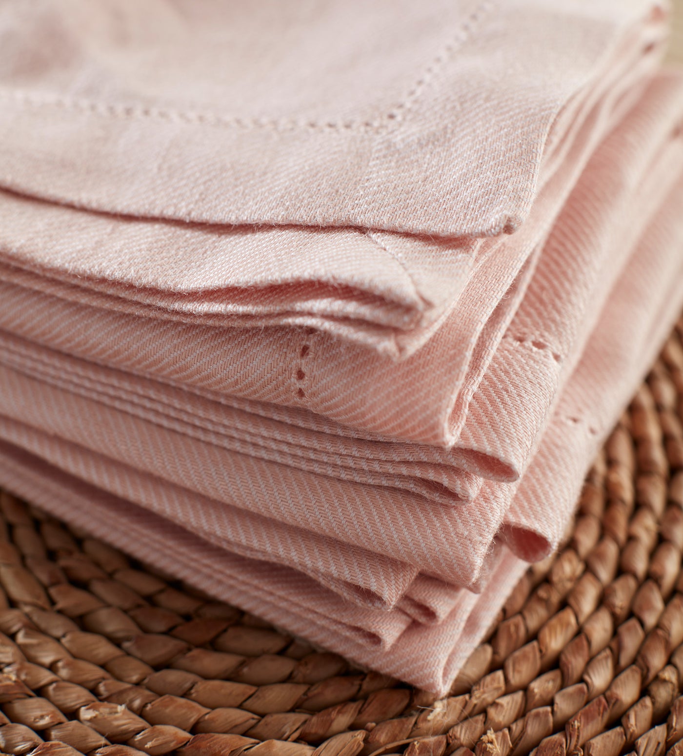 Blush Pink Cotton Linen Napkins - Set of 4