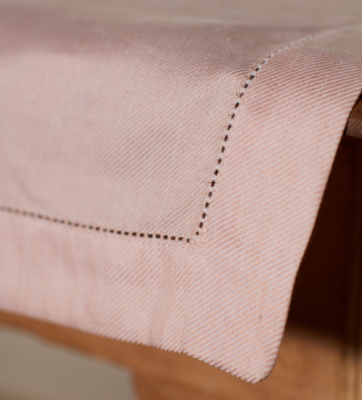 Blush Pink Twill Cotton Linen Table Runner