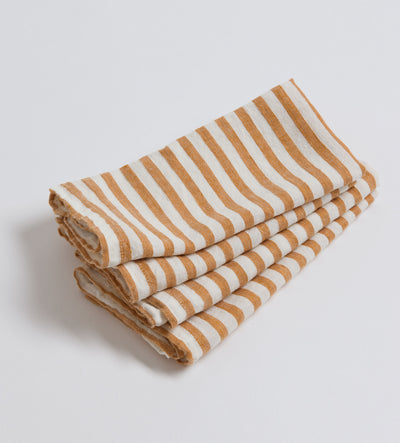 Amber Cora Mid Stripe 100% Linen Napkins