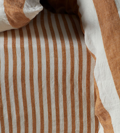 Amber Cora Stripe 100% Linen Bed Linen