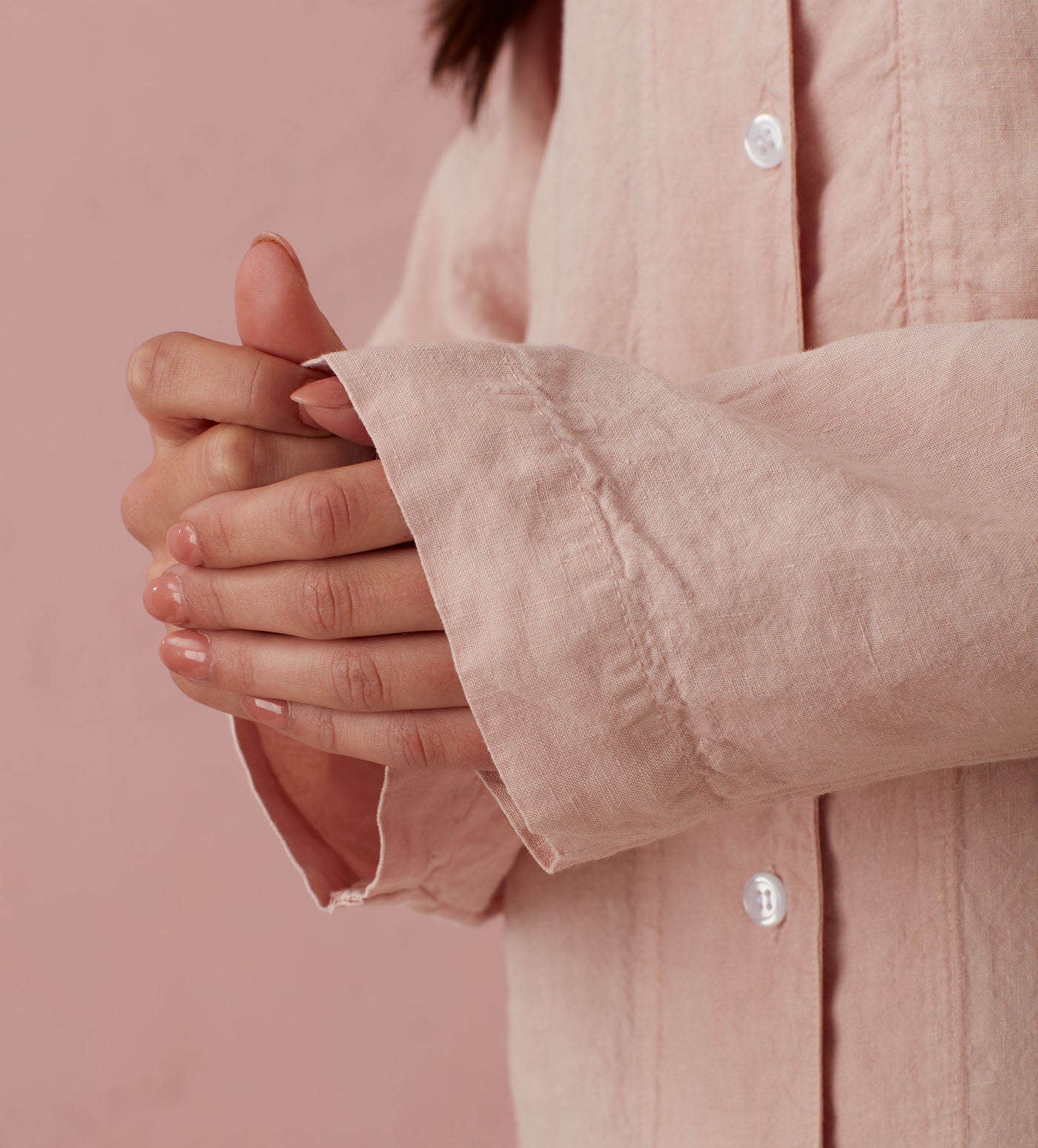 Blush Pink Bella 100% Linen Nightshirt