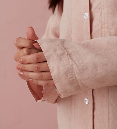 Blush Pink Bella 100% Linen Nightshirt