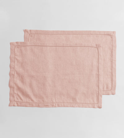 Blush Pink Twill Cotton Linen Placemats