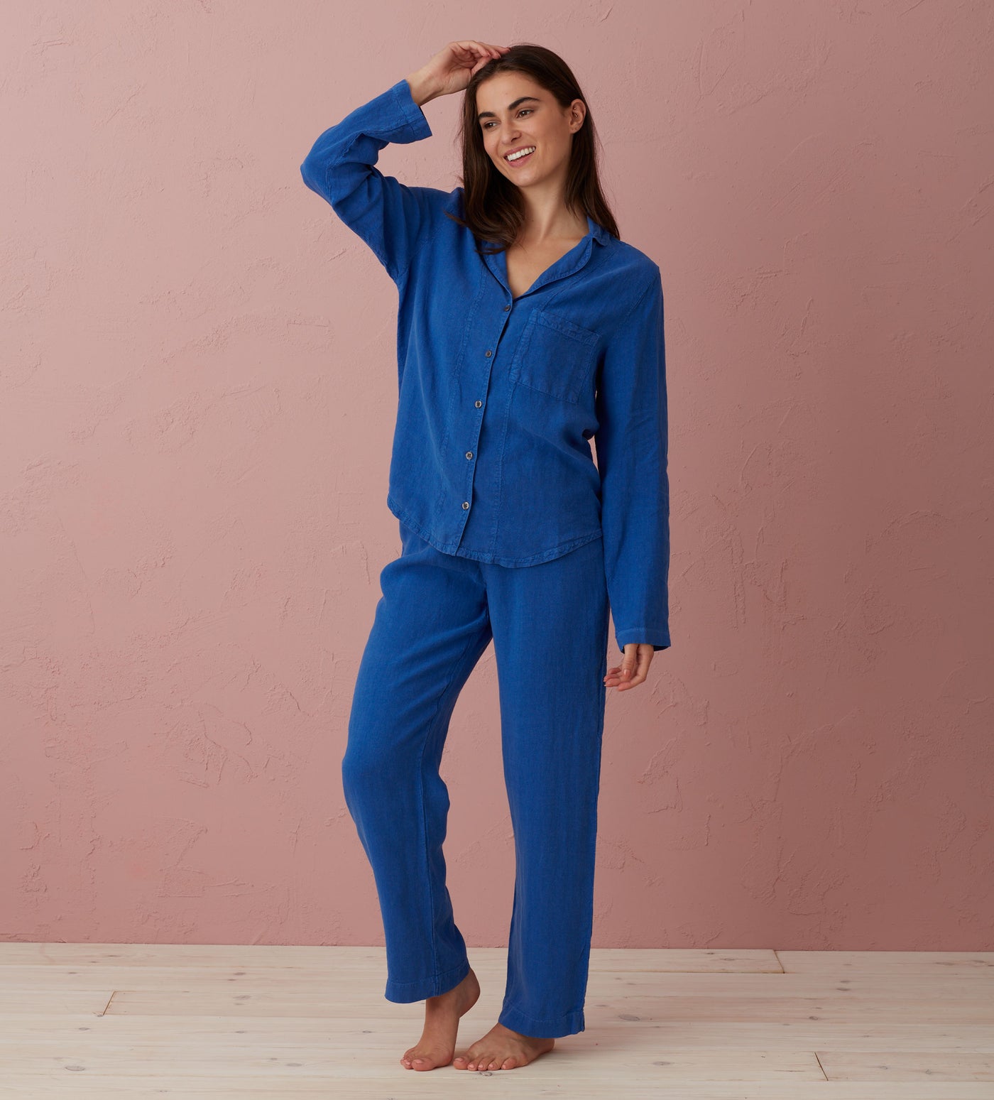 Cobalt 100% Linen Nightwear