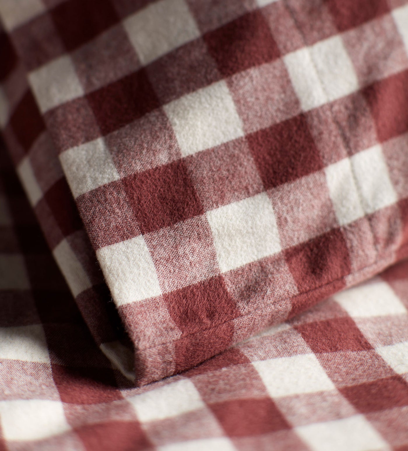 Conker Gilbert Gingham Brushed 100% Organic Cotton Pillowcase