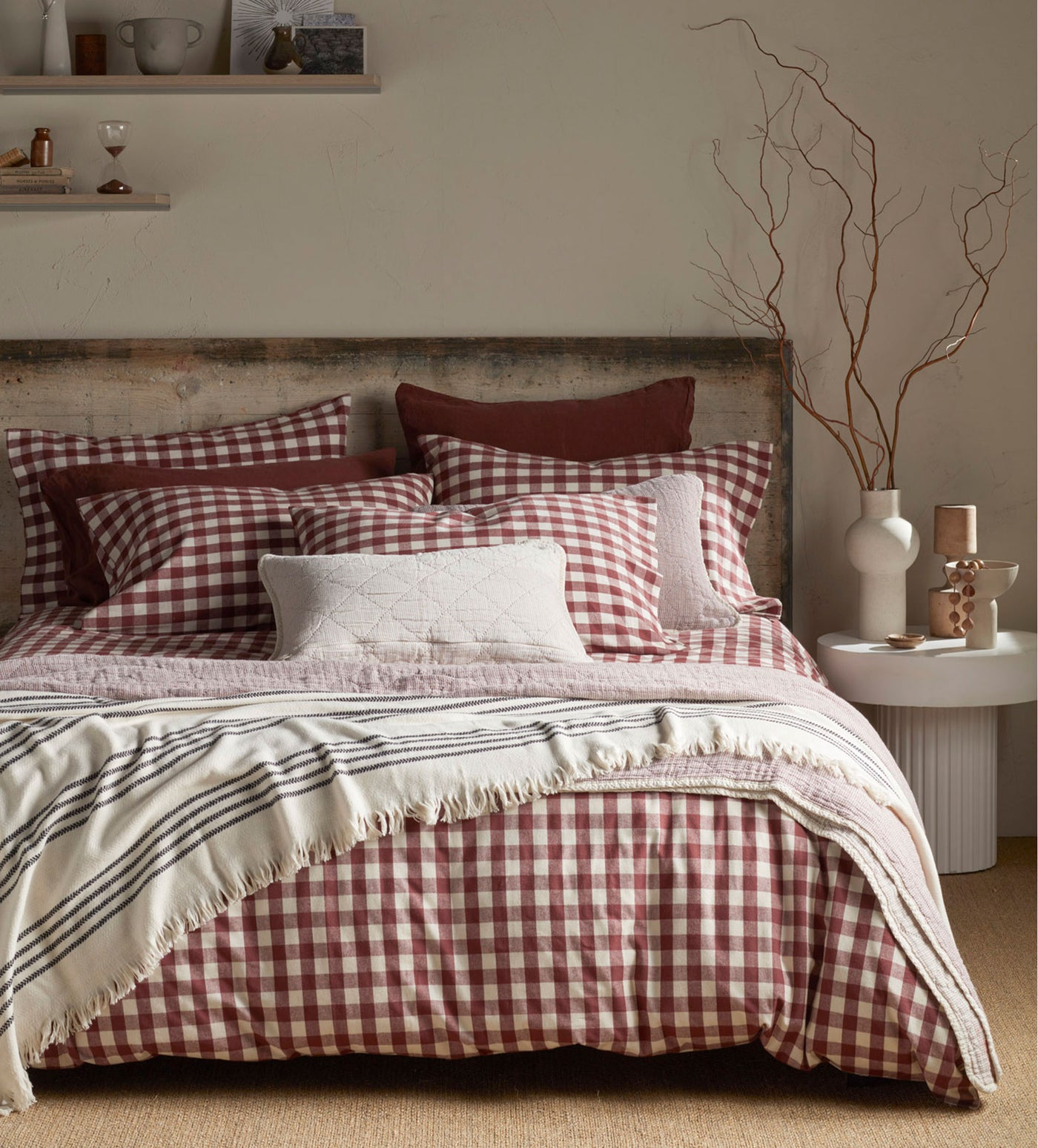 Conker Gilbert Gingham Brushed 100% Organic Cotton Bed Linen