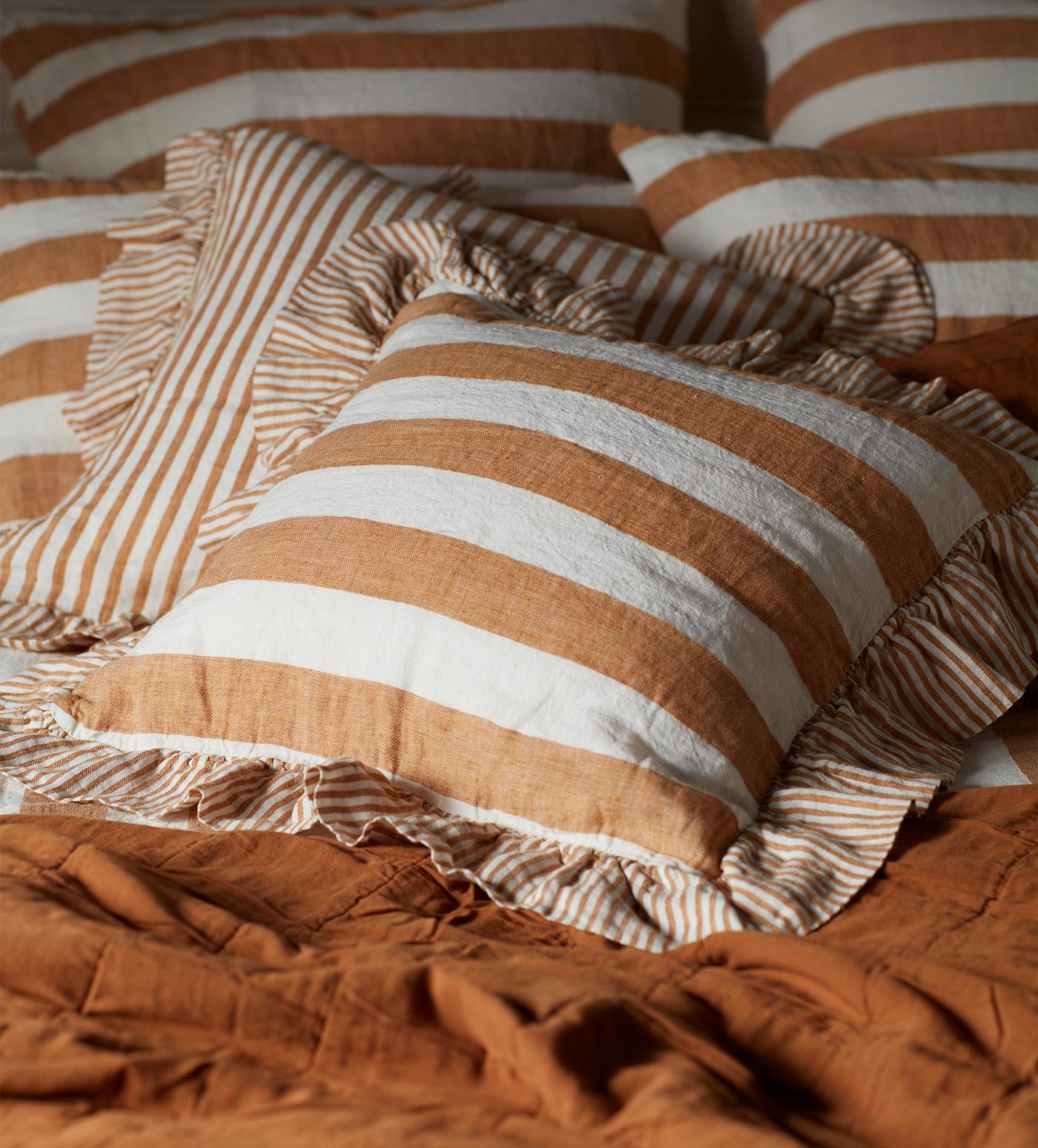 Amber Cora Stripe 100% Linen Bed Linen