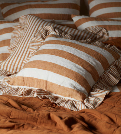 Amber Cora Stripe 100% Linen Bed Linen