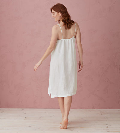 Cream Alice 100% Linen Cami Nightie