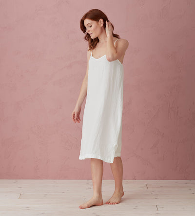 Cream Alice 100% Linen Cami Nightie