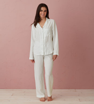 Cream 100% Linen Nightwear