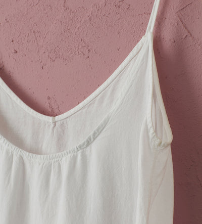 Cream Willa 100% Linen Long Cami Nightie