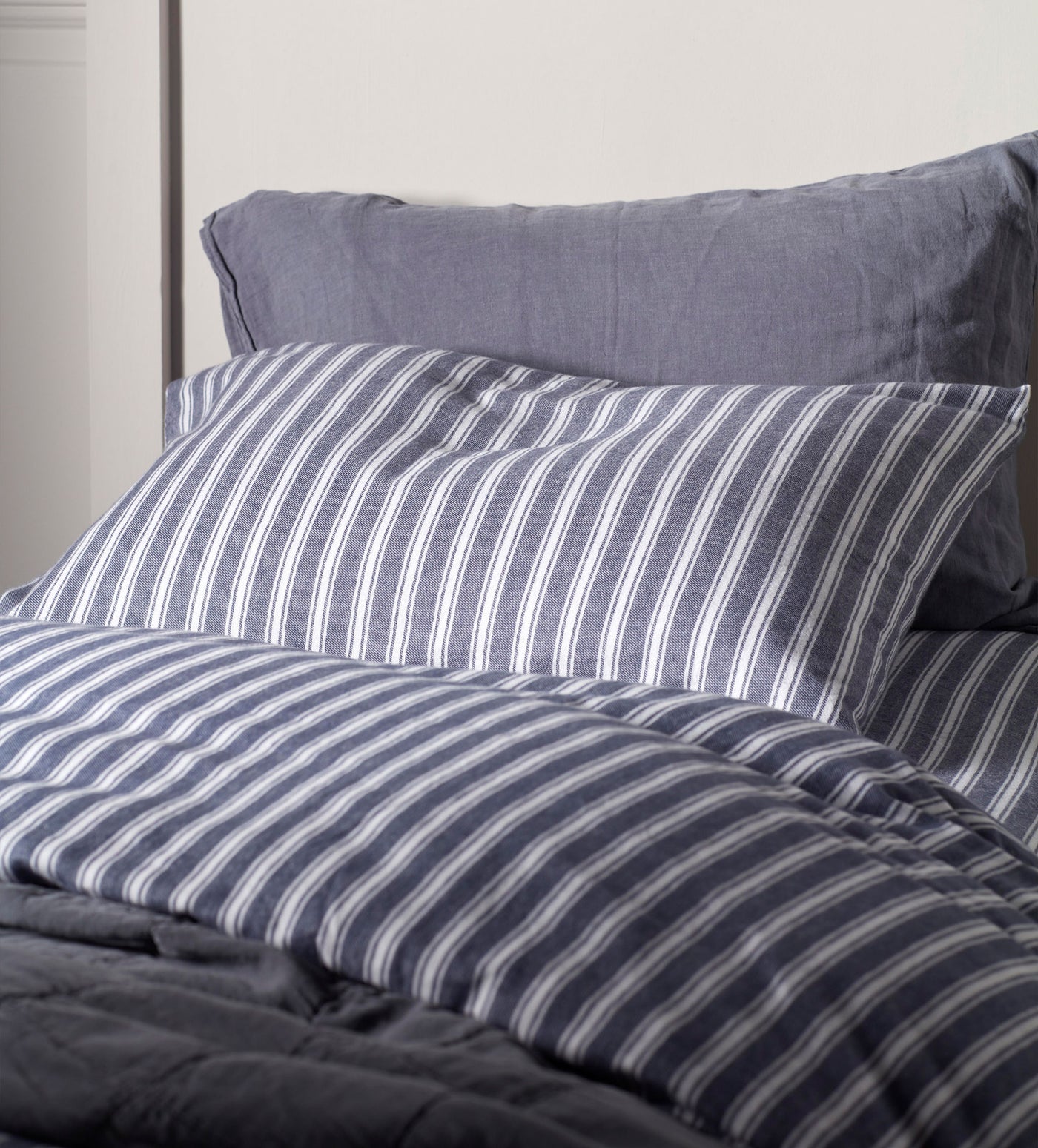 French Blue Fred Brushed 100% Organic Cotton Single Bed Set