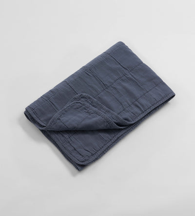 French Blue Little Finn 100% Cotton Quilted Throw