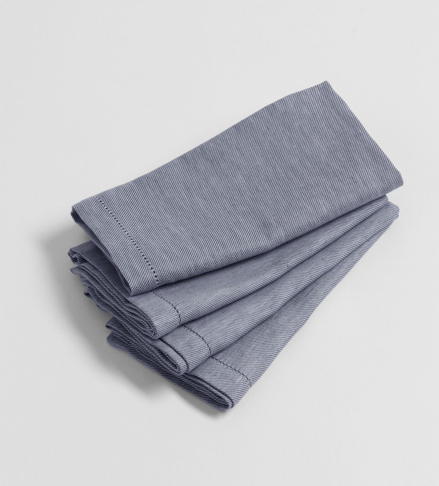 French Blue Cotton Linen Napkins - Set of 4