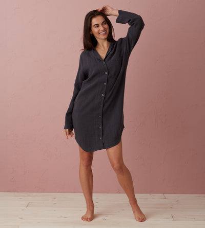 Graphite 100% Linen Nightwear