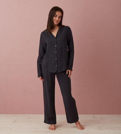 Graphite Tilly 100% Linen Pyjama Bottoms