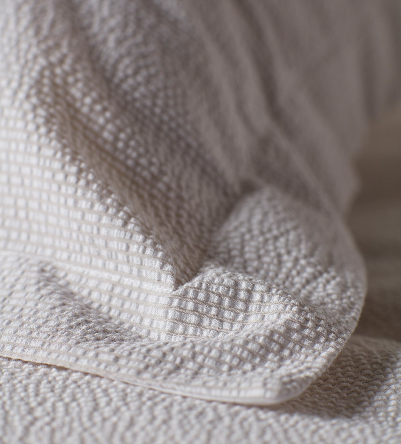 Natural Seersucker Stripe 100% Cotton Bed Linen