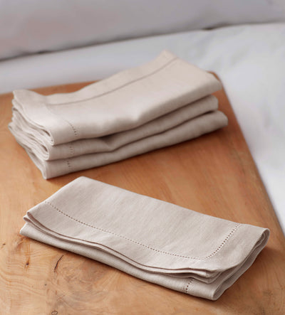 Natural Cotton Linen Napkins - Set of 4