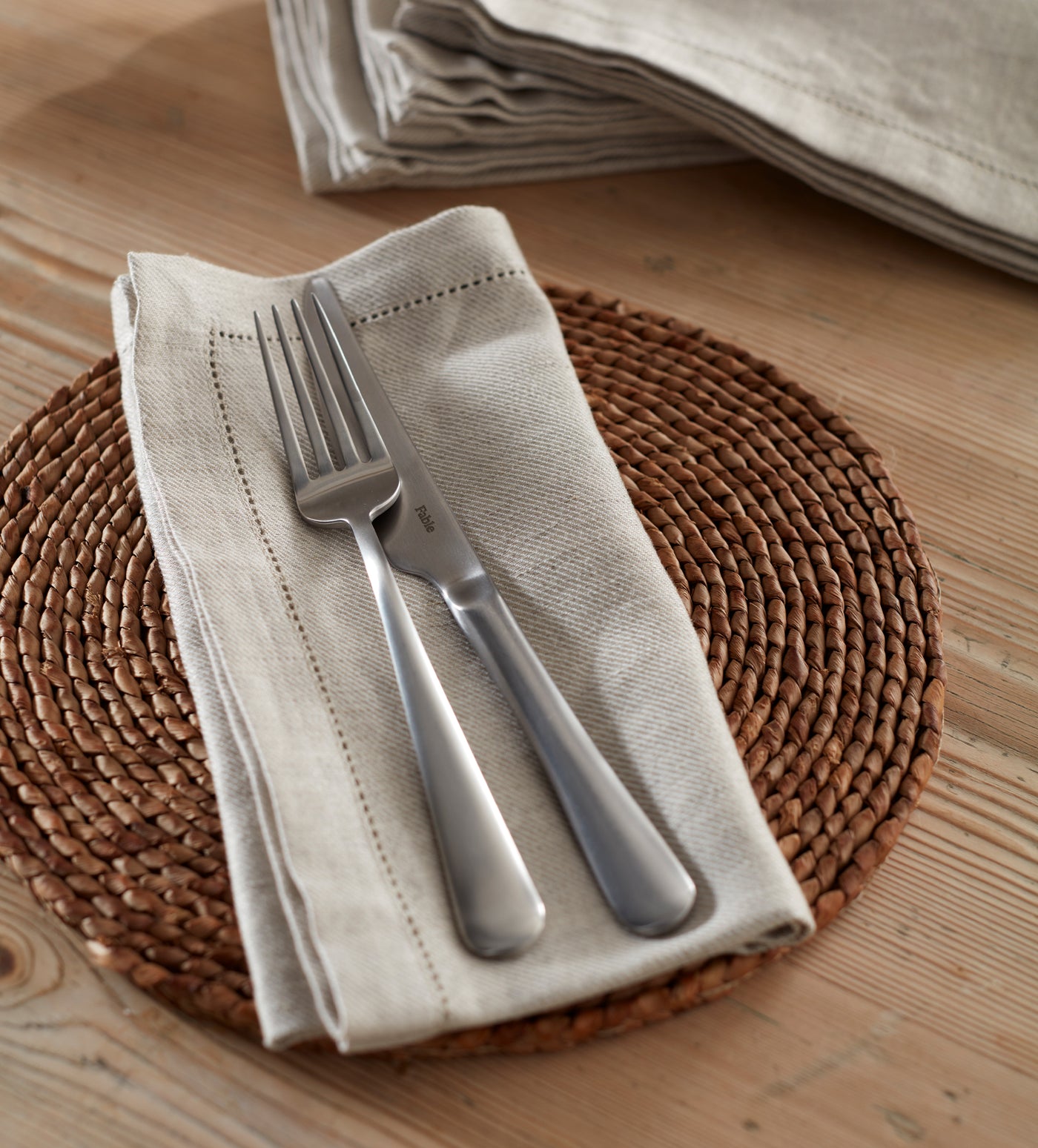 Natural Cotton Linen Napkins - Set of 4