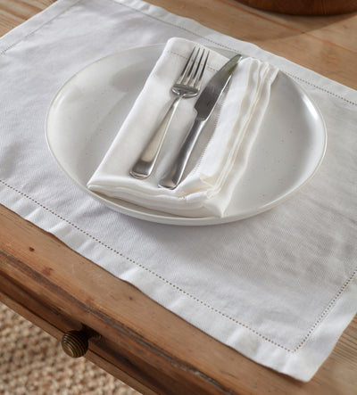 Off White Twill Cotton Linen Placemats