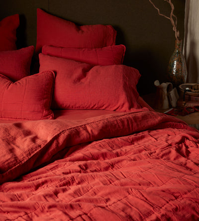 Paprika 100% Linen Pillowcase