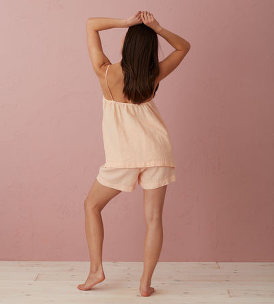 Peach 100% Linen Nightwear