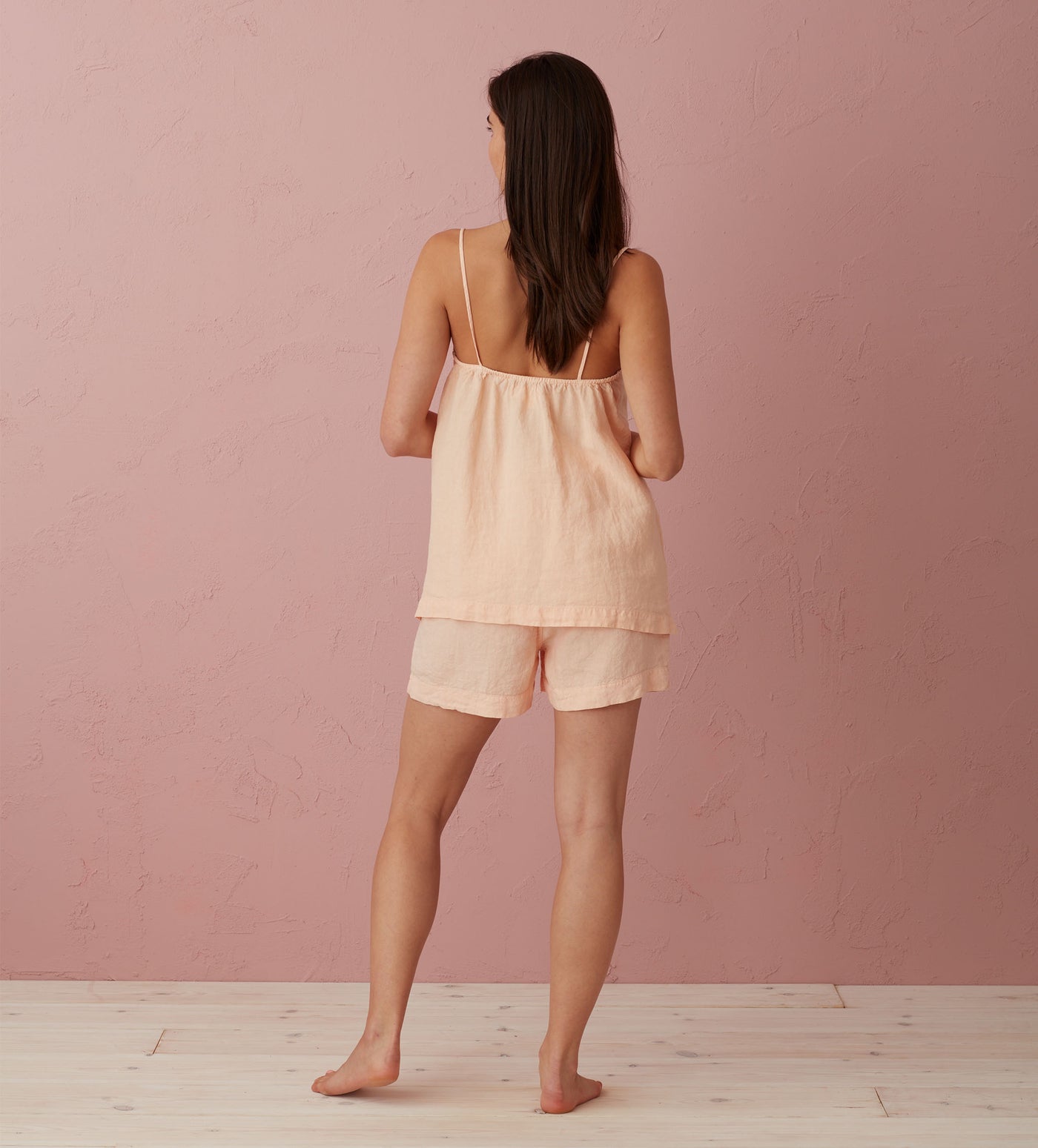 Peach 100% Linen Nightwear