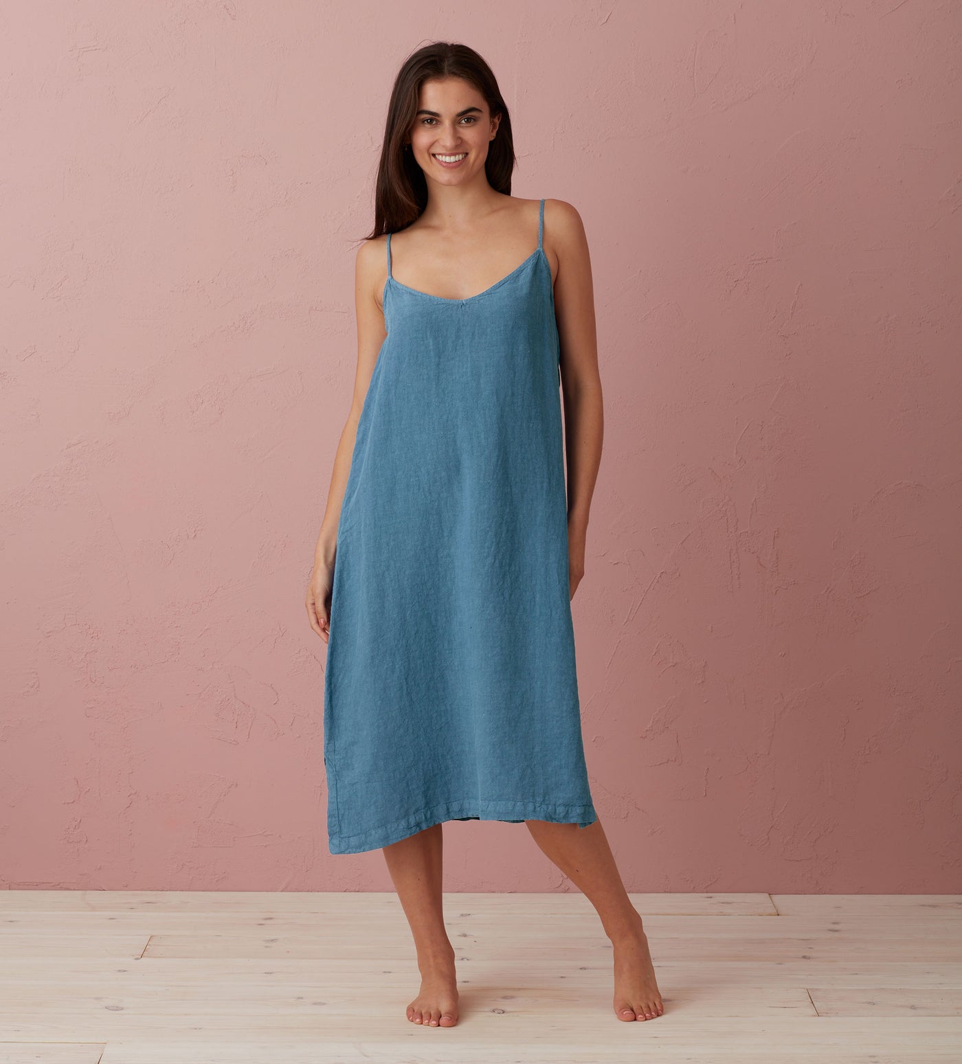 Peacock Alice 100% Linen Cami Nightie