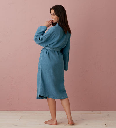 Peacock Layla 100% Linen Robe