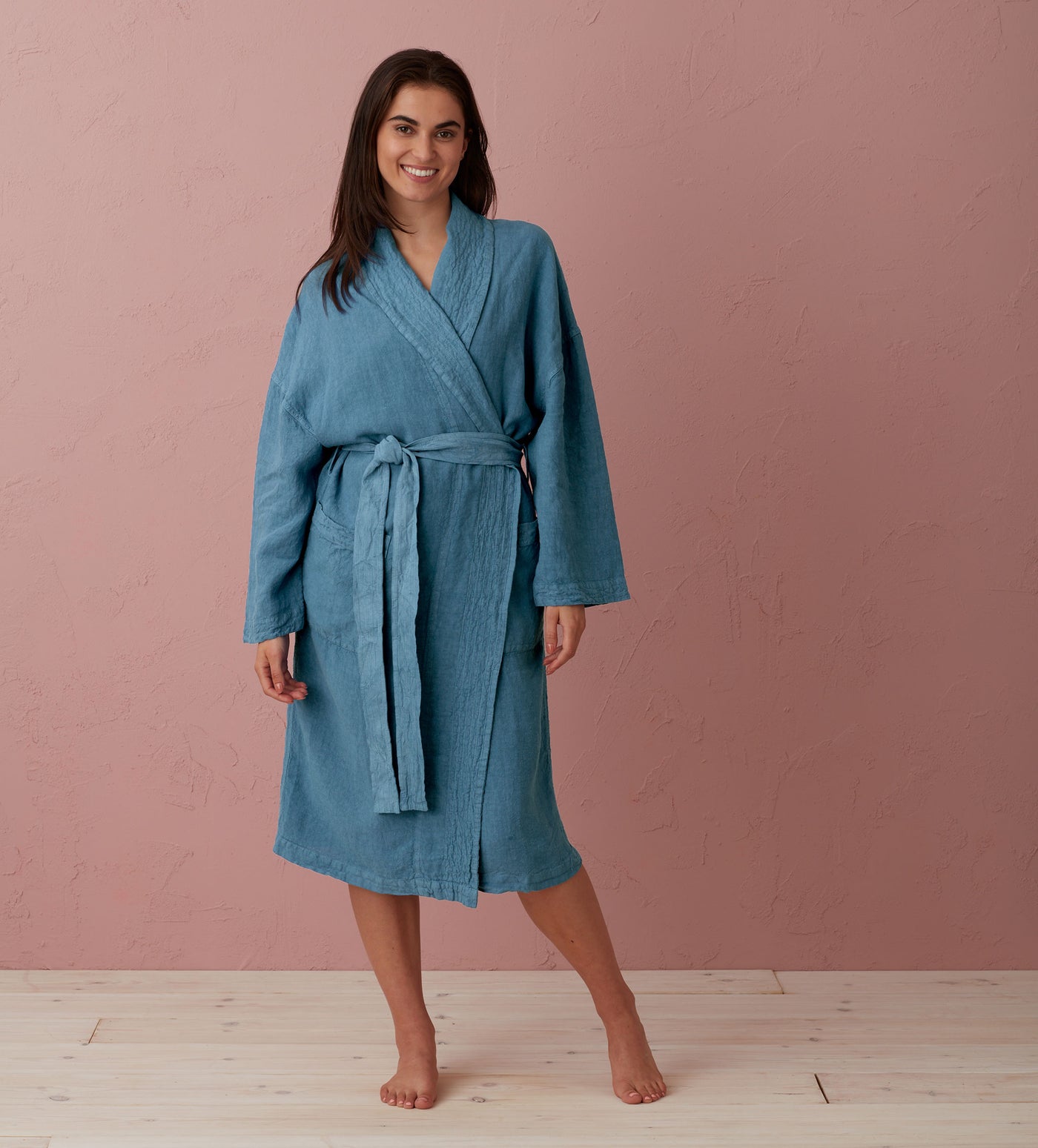 Peacock Layla 100% Linen Robe